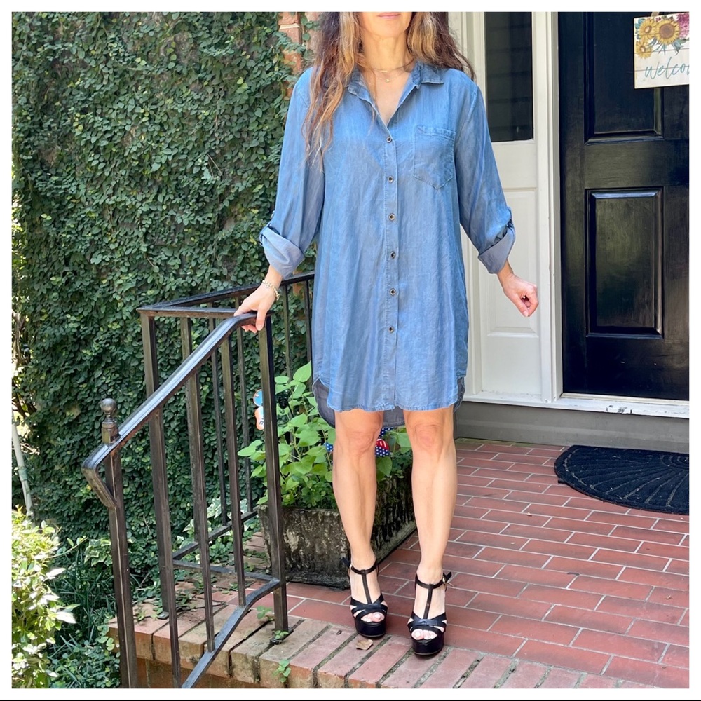 MADE IN ITALY JEAN SHIRT DRESS - Picture 7 of 8